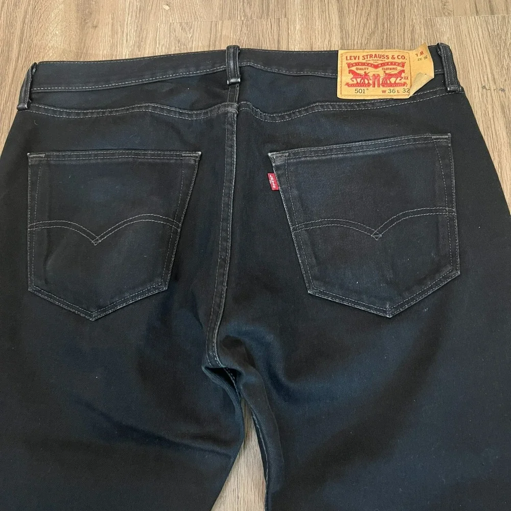 Levi's 501 Jeans 36 Black Button Fly Ripped Straight Leg Grunge Skater Y2K